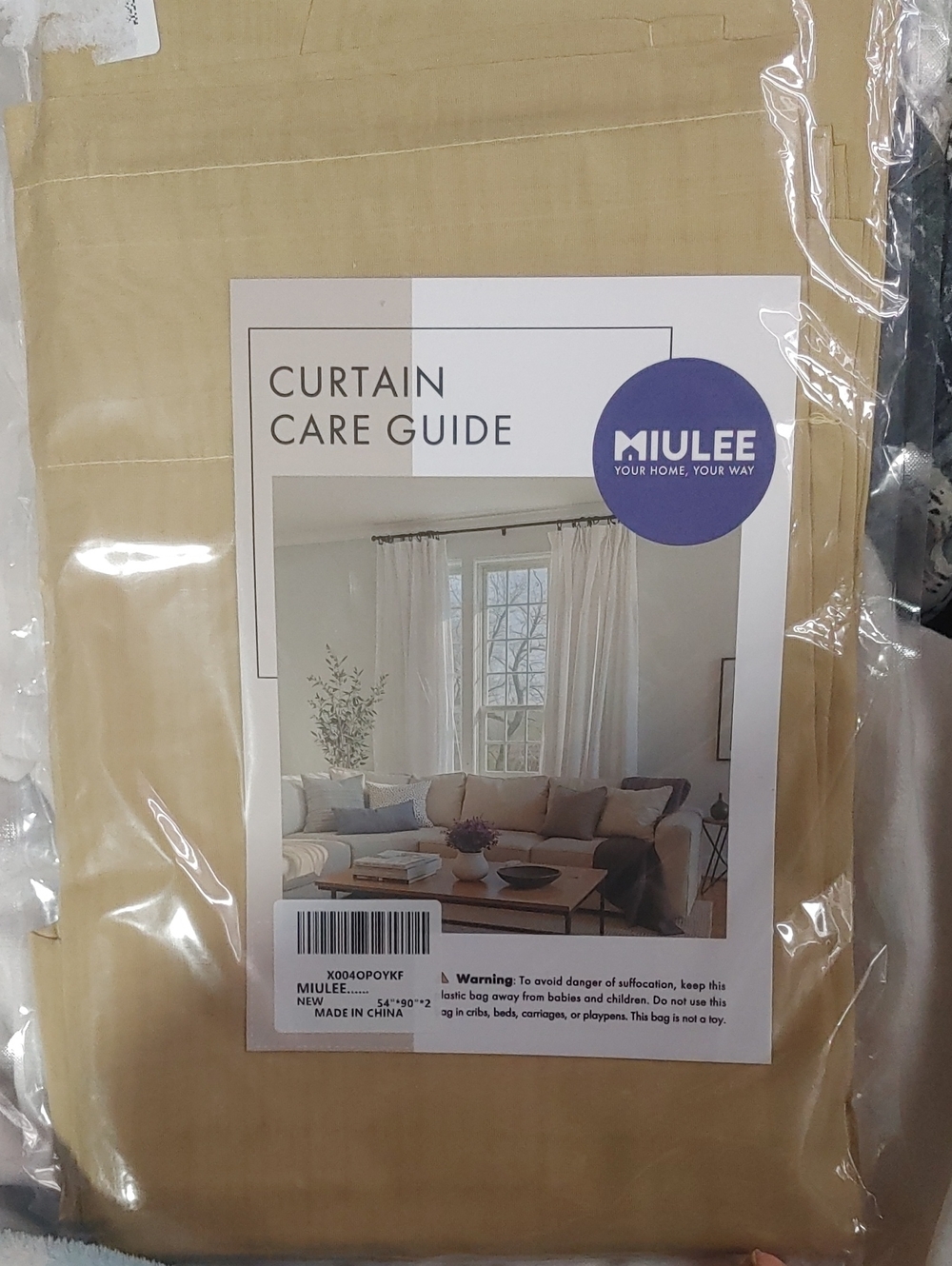 Miulee Beige Curtain Panel - Home Accents Window Drapery